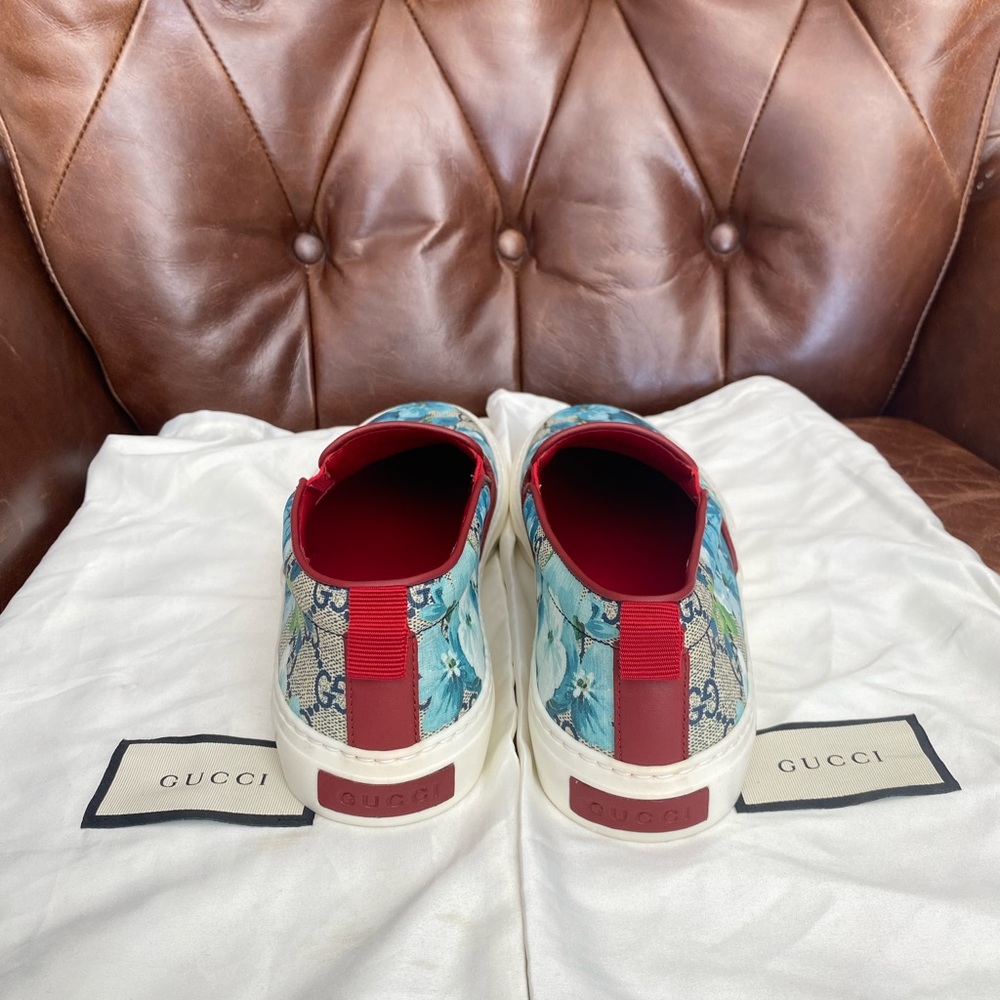 NWOT Gucci GG Supreme Monogram Blooms Womens Slip On Sneakers 38 1/2 - Picture 4 of 9